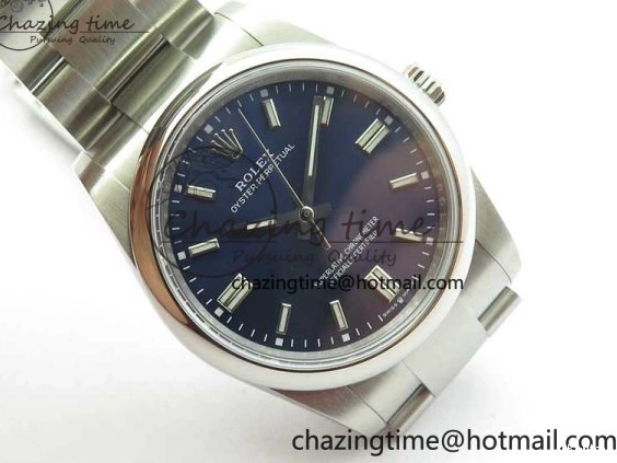 Blue 36mm Perpetual Dial Edition BP Best Bracelet 126000 Dark Oyster on SS 0412